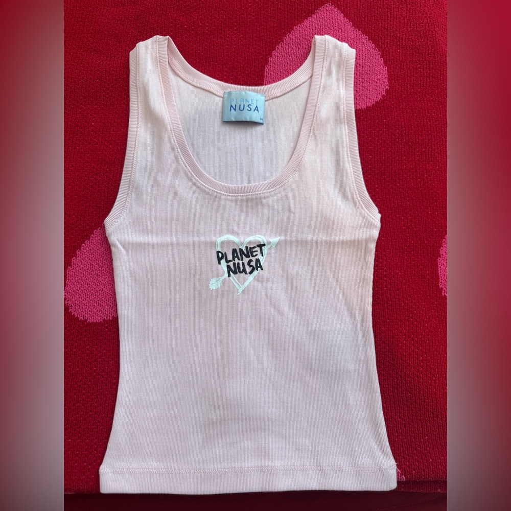 Planet Nusa Pink Ribbed Tank Top